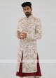 Silk Sherwani In Off-White