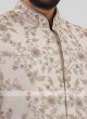 Silk Sherwani In Off-White