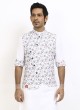 FLower Printed Nehru Jacket Suit