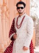 Off White Embroidery Lucknowi Work Sherwani