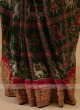 Dark Green And Rani Silk Saree