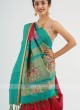 Light Maroon And Green Silk Saree