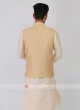 Thread Work Nehru Jacket Set In Cream Color