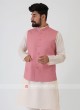 Solid Onion Pink Nehru Jacket Set