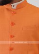 Solid Orange Nehru Jacket Suit