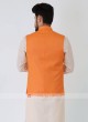 Solid Orange Nehru Jacket Suit