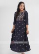 Navy Blue Long Kurti