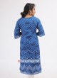 Royal Blue And White Kurti With Pants