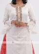 White And Red Kurti With Palazzo