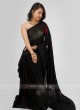 Black Chiffon Silk Stone Work Saree