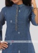 Blue Color Simple Soft Cotton Kurti Set