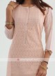 Thread Work Peach Color Chiffon Kurti