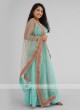 Readymade Anarkali Suit In Firozi Color