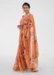 Floral Printed Organza Saree