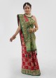 Gujarati Wedding Saree Gharchola In Maroon And Green Color