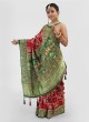 Gujarati Wedding Saree Gharchola In Maroon And Green Color