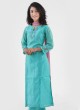Trouser Salwar Kameez Suits In Firozi Color