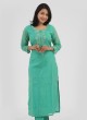 Rama Green Cotton Silk Salwar Suit