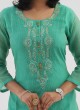 Rama Green Cotton Silk Salwar Suit