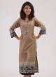 Brown Pant Style Cotton Silk Salwar Suit