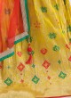 Silk Yellow And Red Choli Suit For Functions