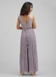 Flared Jumpsuit Lilac Color In Chiffon