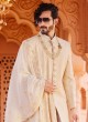 Cream Silk Sherwani For Wedding Wear