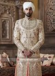 Groom Golden Color Sherwani