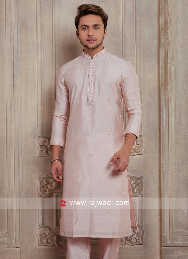 Baby pink colour kurta pajama hotsell