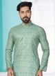 Light Sea Green Digital Printed Cotton Silk Kurta Pajama
