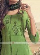 Shagufta Green Cotton Churidar Salwar Suit