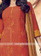 Shagufta Resham Work Cotton Churidar Salwar Suit