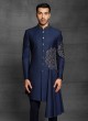 Ethnic Wear Indowestern In Navy Blue Color