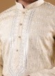 Festive Wear Kurta Pajama In Cream Color