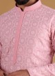 Chiffon Silk Kurta Pajama In Onion Pink Color