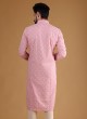 Chiffon Silk Kurta Pajama In Onion Pink Color