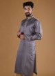 Festive Wear Grey Color Kurta Pajama