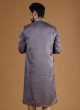 Festive Wear Grey Color Kurta Pajama