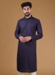 Navy Blue Lucknowi Work Kurta Pajama