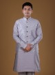 Plastic Mirror Work Nehru Jacket Suit