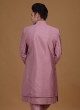 Sequins Work Indowestern Suit In Onion Pink Color