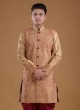 Wedding Wear Indowestern Suit In Golden Color