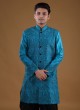 Wedding Wear Indowestern In Blue Color