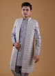 Thread Work Grey Color Indowestern