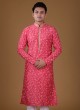 Thread Work Kurta Pajama In Pink Color