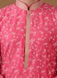 Thread Work Kurta Pajama In Pink Color
