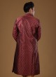 Printed Maroon Color Kurta Pajama