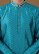 Wedding Wear Kurta Pajama in Peacock Blue Color