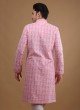 Lucknowi Work Kurta Pajama In Pink Color