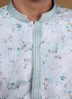 Printed Kurta Pajama In Sky Blue Color